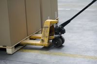 Pallet truck with carton boxes