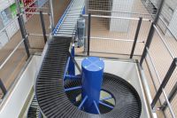 Edge protection system, spiral conveyor Shelf Space Installed 